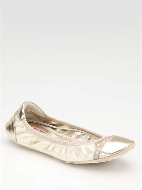 prada gold scrunches flat|Women's Prada Charms .